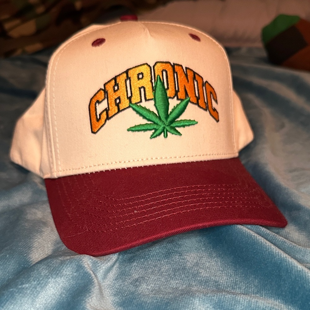 White and Burgundy Cap